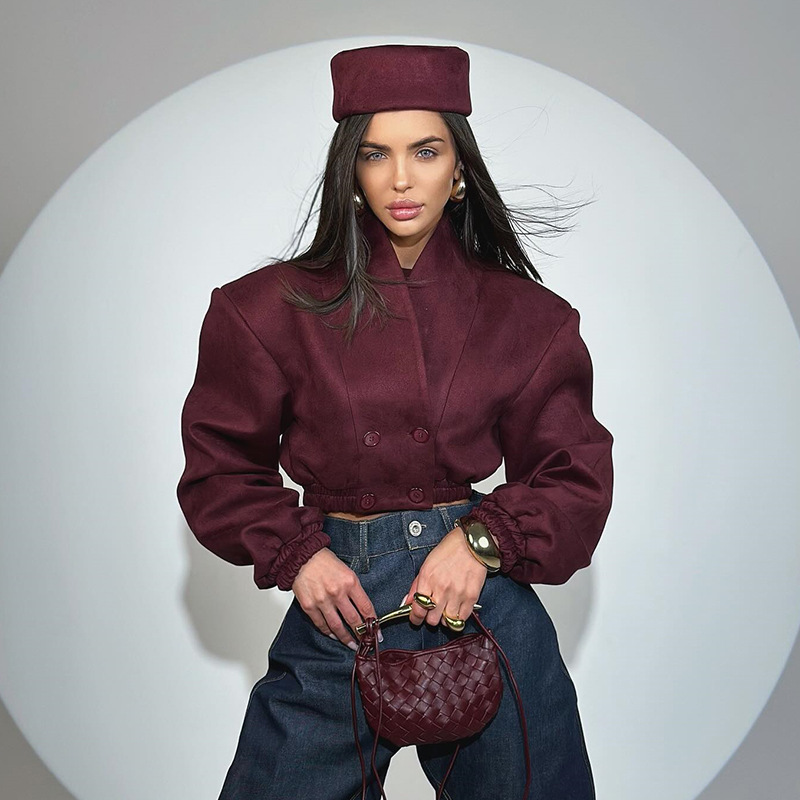 Women Formal Wear Coat - Jas Wanita Burgundy 1 Potong Blazer