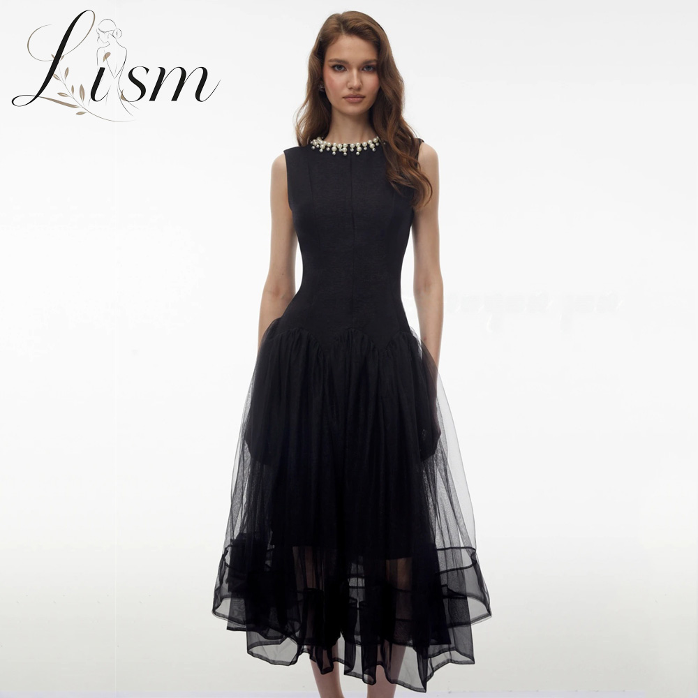 Women'S Formal Dinner Wear - Gaun Prom Hitam Mewah Lism dengan
