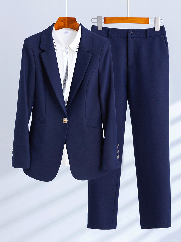 Women Formal Wear With Black Blazer - Setelan Celana Blazer Formal Hitam Biru