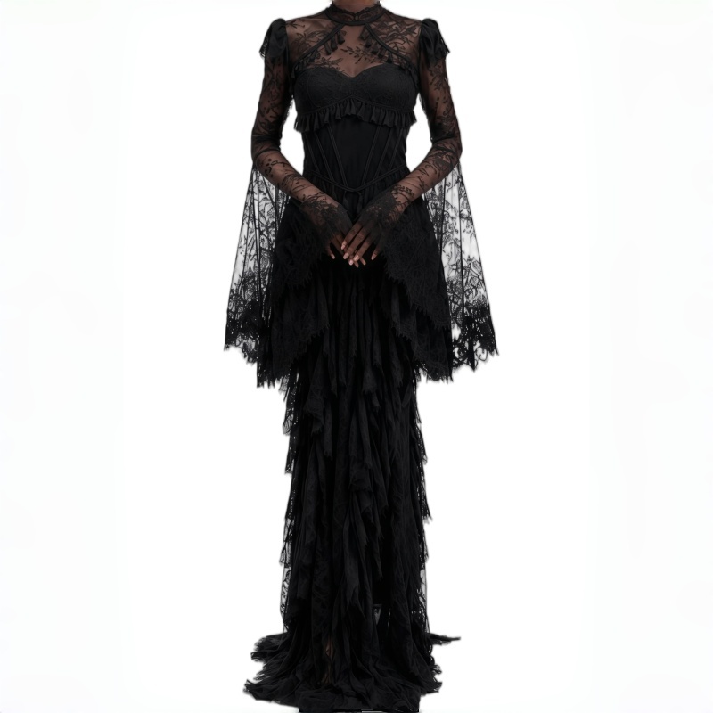 Women'S Gothic Formal Wear - Gaun Malam Formal Model Duyung Hitam
