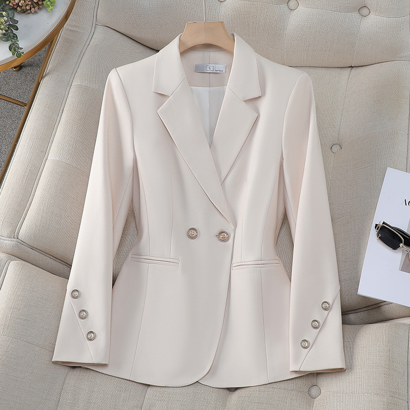 Women Formal Wear With Black Blazer - Blazer Wanita Double Breasted Polos untuk