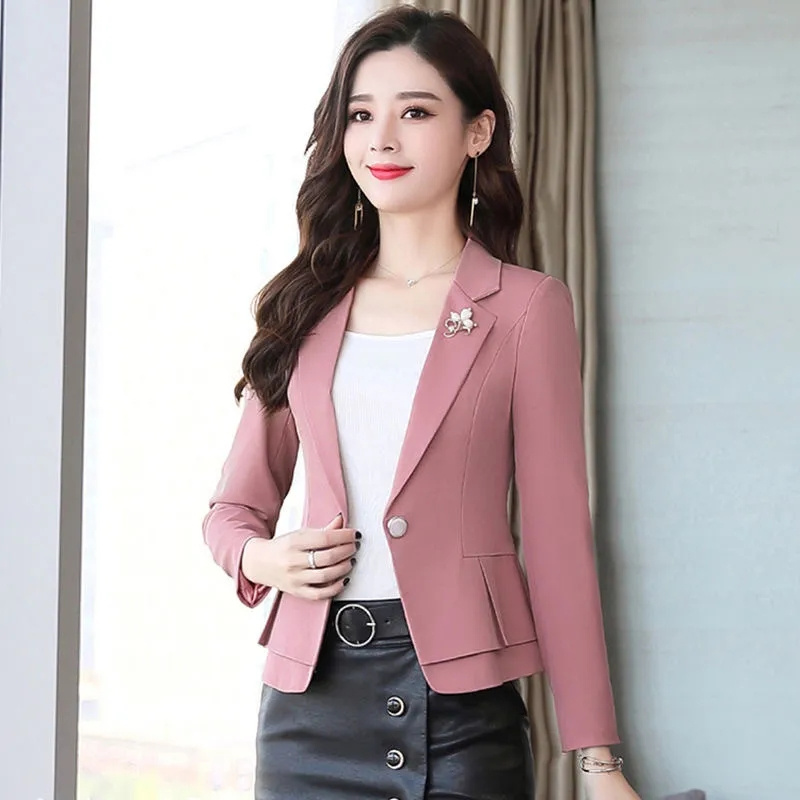 Women Formal Wear With Black Blazer - Jas Wanita Formal Slim Warna Merah