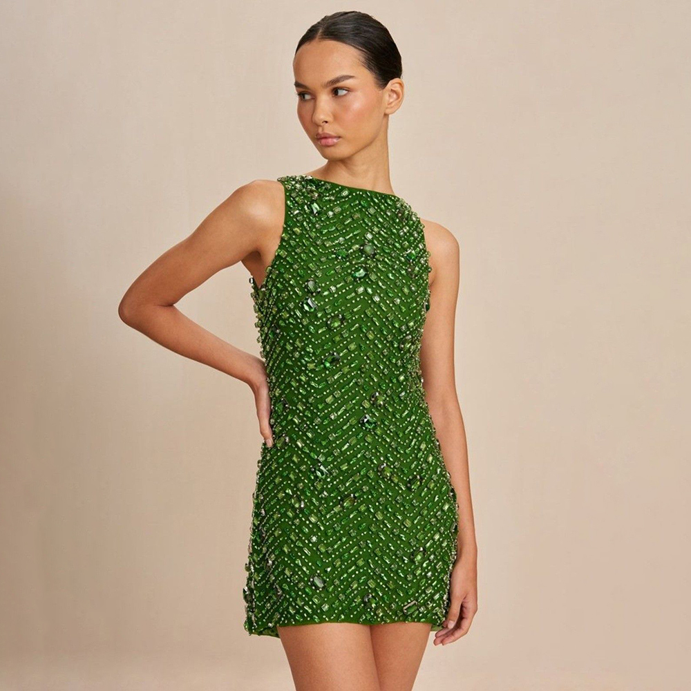 Gaun Mini Wanita Tanpa Lengan  - Women'S Formal Dinner Wear ulasan dan harga