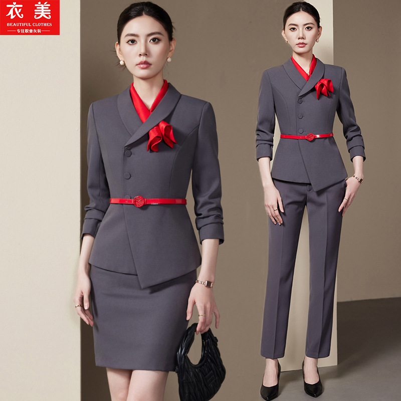 Setelan Jas Wanita Abu-abu 202 - Women Formal Wear Store ulasan dan harga