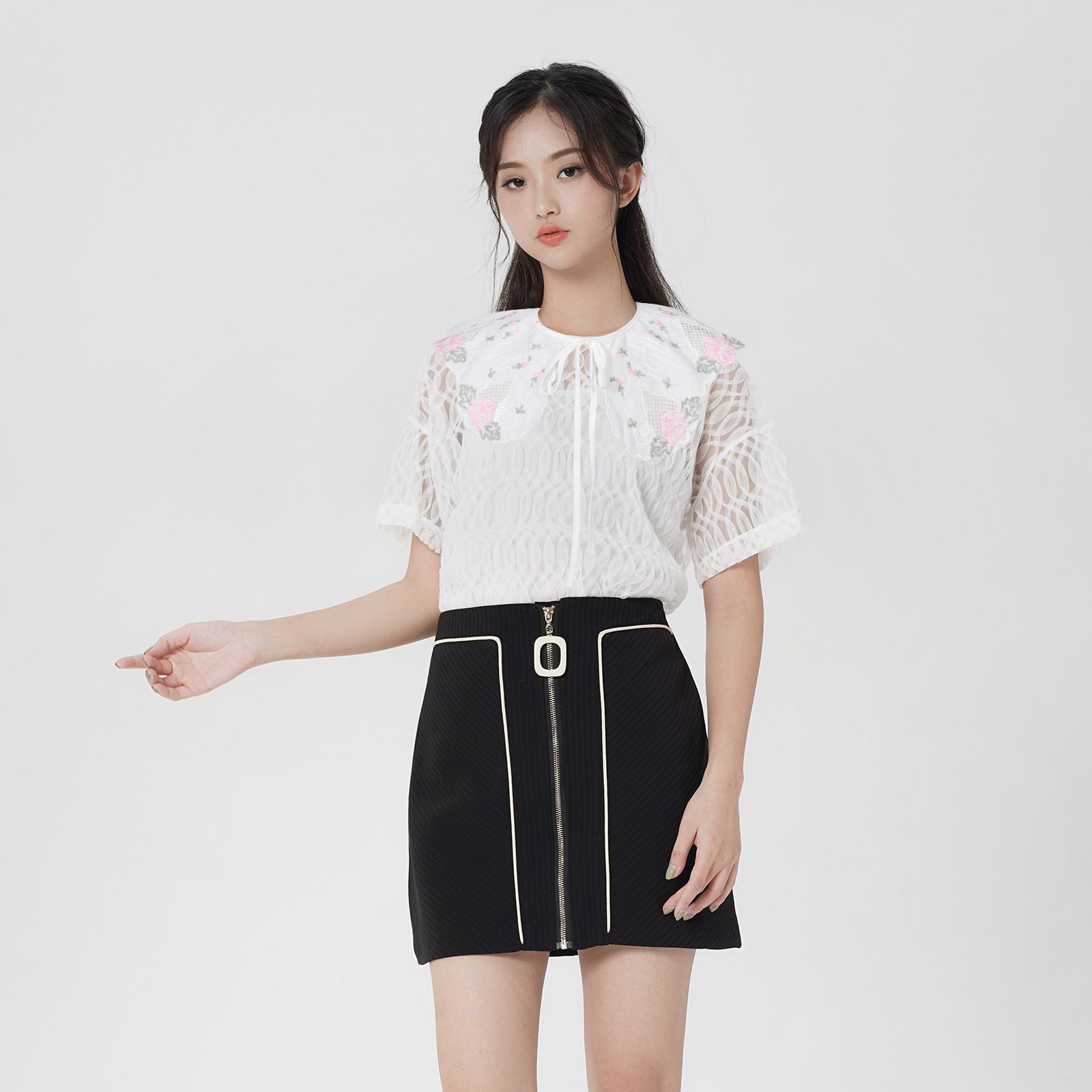 Kerah Palsu Bordir yang Dapat  - Large Women'S Formal Wear ulasan dan harga