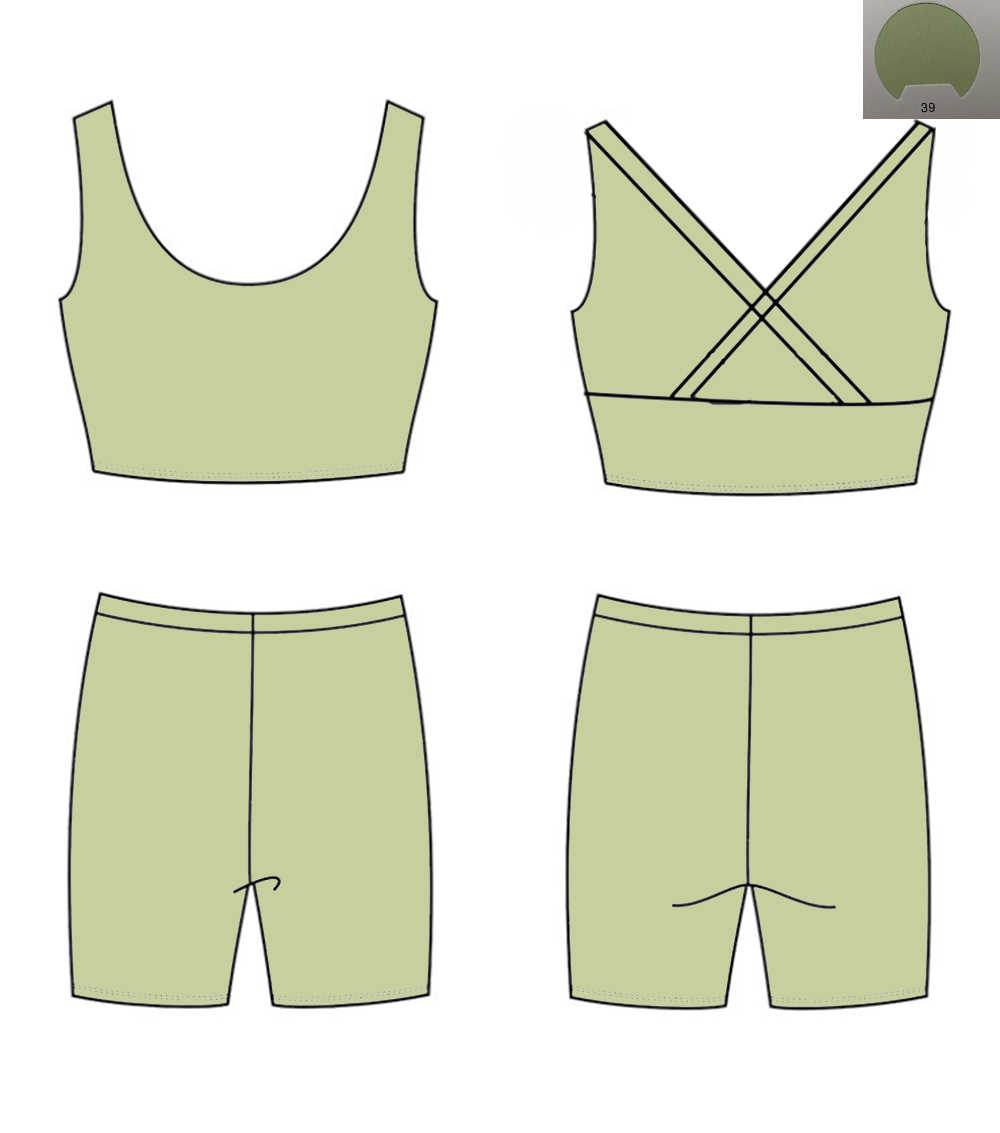 Baju Yoga Monokrom dengan Tali - Monochrome Suit Set ulasan dan harga