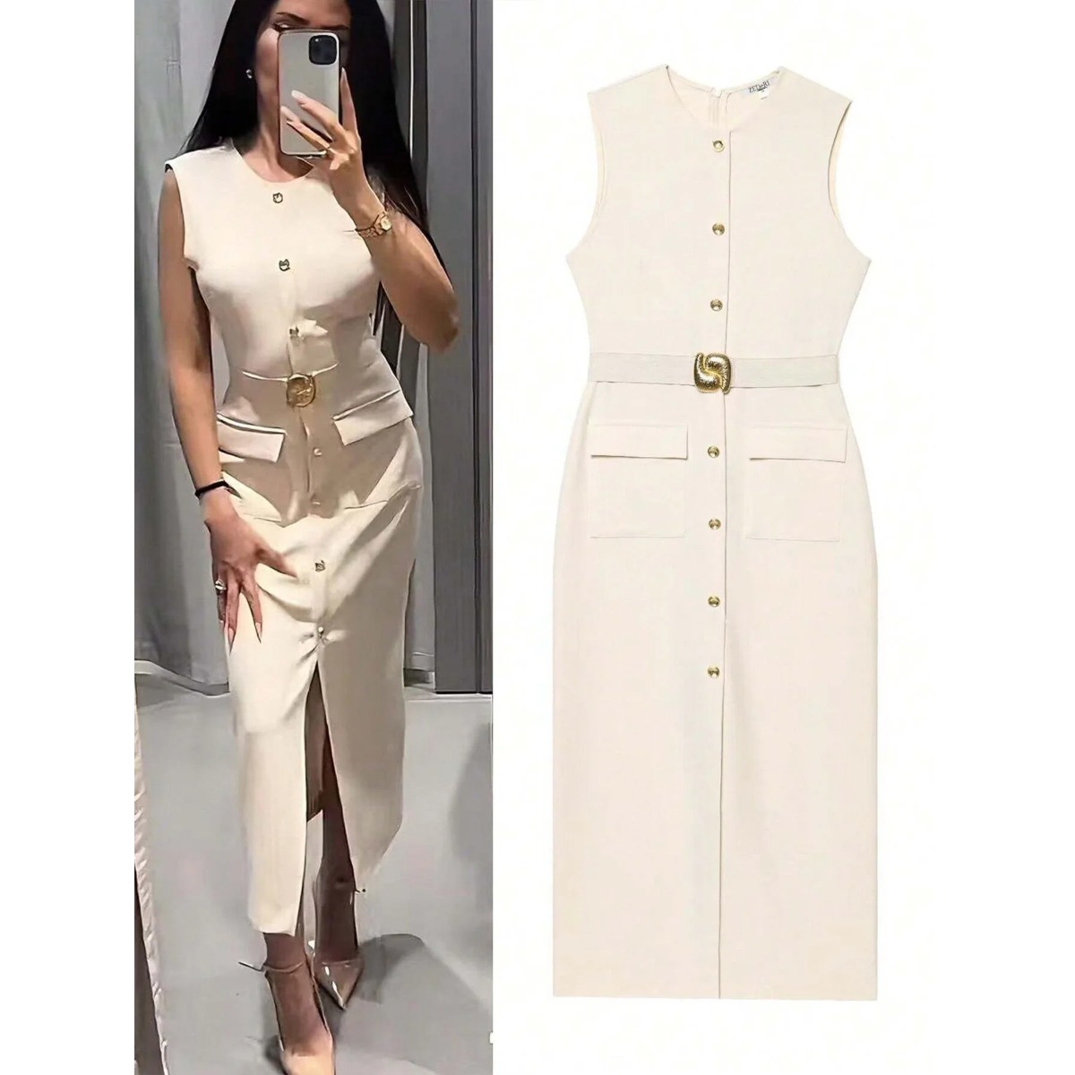 Gaun Wanita Tanpa Lengan Kerah - Women'S Formal Dinner Wear ulasan dan harga