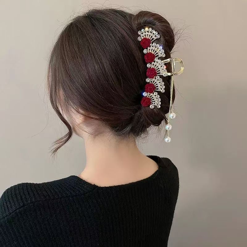 Jepit Rambut Vintage Merah Ber - Women Formal Event Wear ulasan dan harga