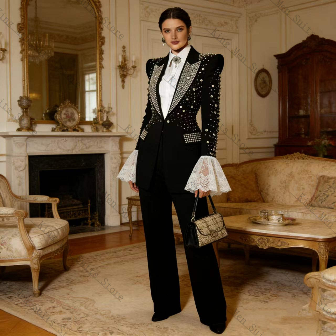 Setelan Wanita Hitam Kristal 2 - Women Formal Wear Coat ulasan dan harga