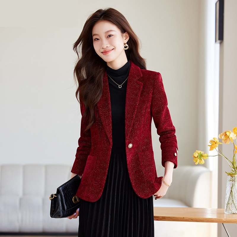 Jas Blazer Wanita Hitam Merah  - Women Formal Wear With Black Blazer ulasan dan harga