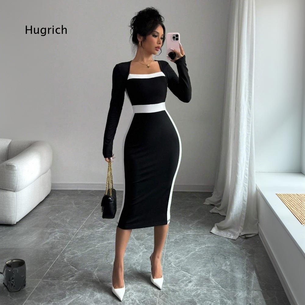 Gaun Midi Bodycon Lengan Panja - Women Formal Event Wear ulasan dan harga