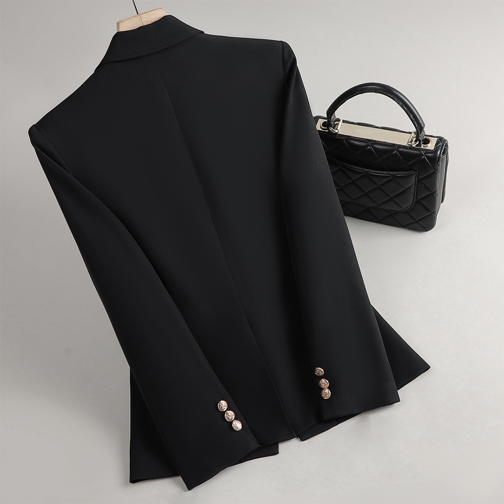 Blazer wanita, jaket mantel bi - Women Formal Wear With Black Blazer ulasan dan harga