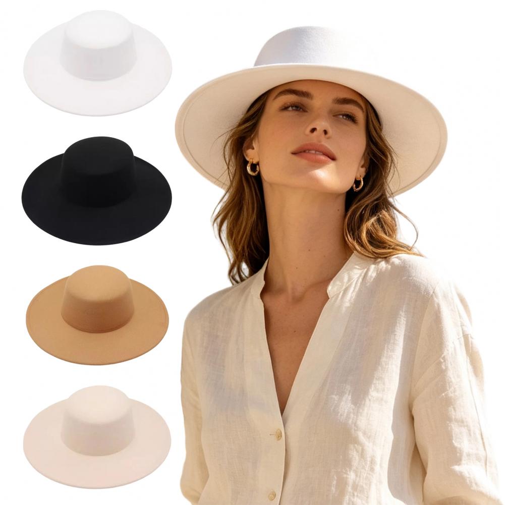 Topi Fedora Flat Top, Topi Der - Women Formal Event Wear ulasan dan harga