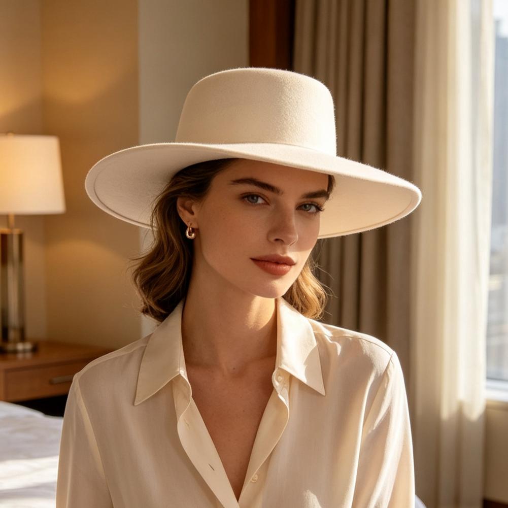 Topi Fedora Flat Top, Topi Der - Women Formal Event Wear ulasan dan harga