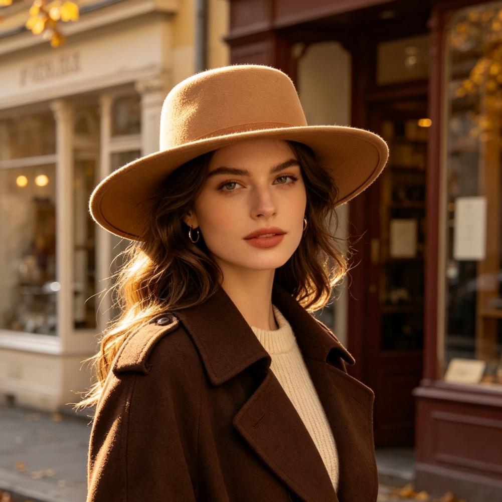Topi Fedora Flat Top, Topi Der - Women Formal Event Wear ulasan dan harga