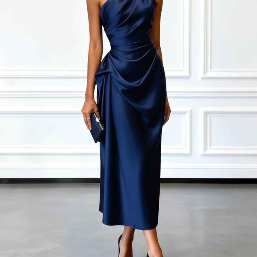 Gaun Malam Satin Elegan untuk  - Women Formal Event Wear ulasan dan harga